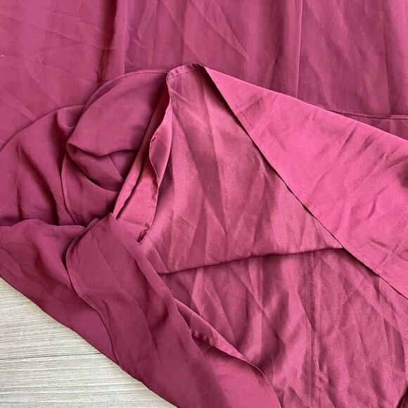 NWT BCBGeneration Burgundy Chiffon Maxi Dress Black Lace Gown Formal Size 6 - Picture 3 of 7